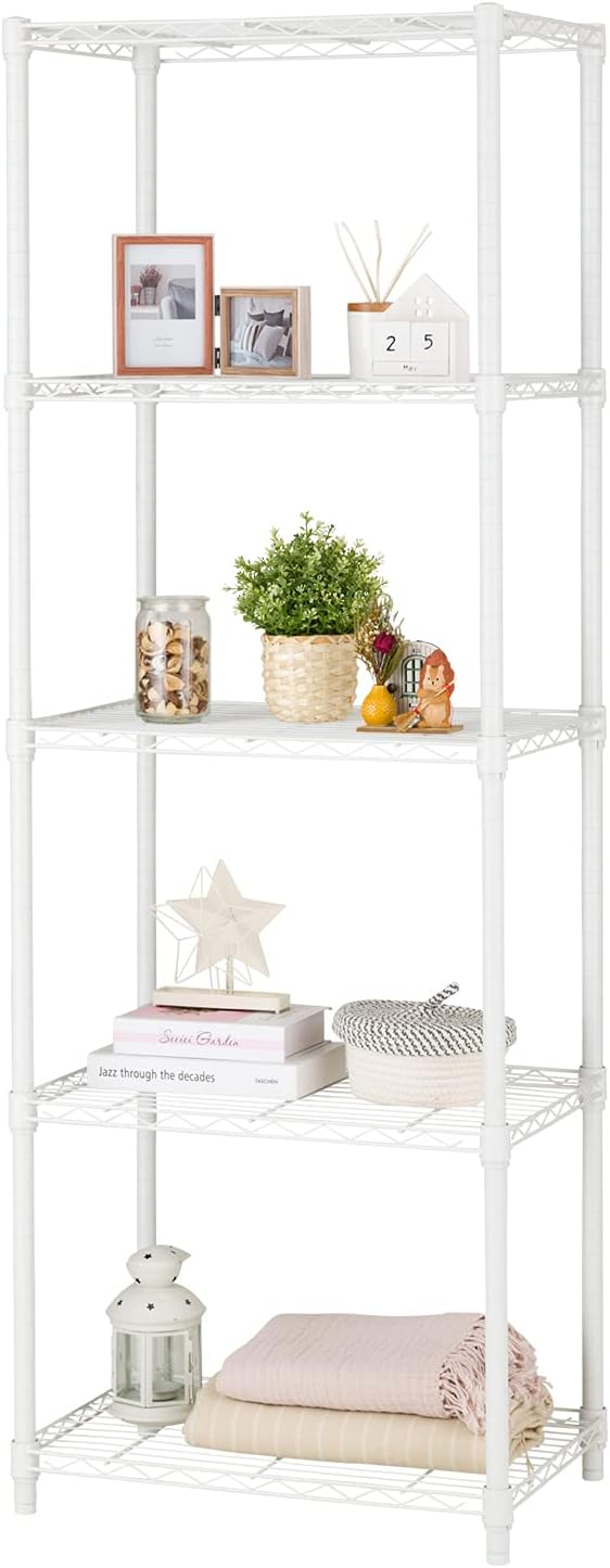 [ドウシシャ]ルミナス互換 スチールラック エリソン スリム 幅60cm ホワイト EHE60185WH