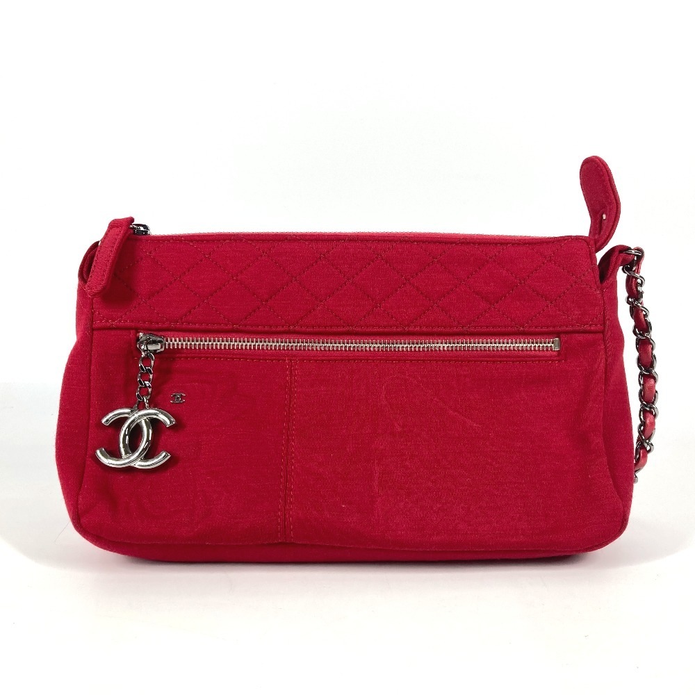 ショルダーバッグ CC ココマーク チャーム キルティング マトラッセ 斜め掛け ポシェット 斜め掛け チェーンバッグ ジャージ レッド 71,390円