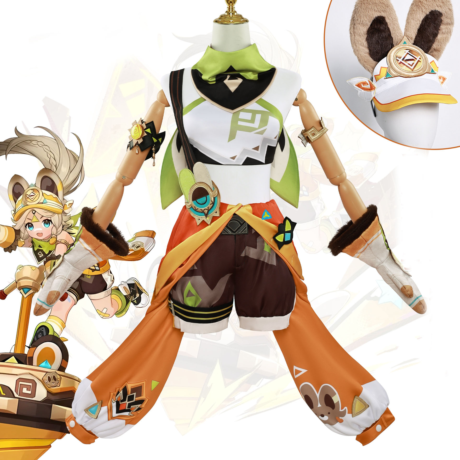 原神 カチーナ ナタ 実装 ウィッグ　戦闘服　可愛い　学園祭　舞台衣装　変装 制服　礼服 コスプレ衣装　服　イベント　ハロウィン