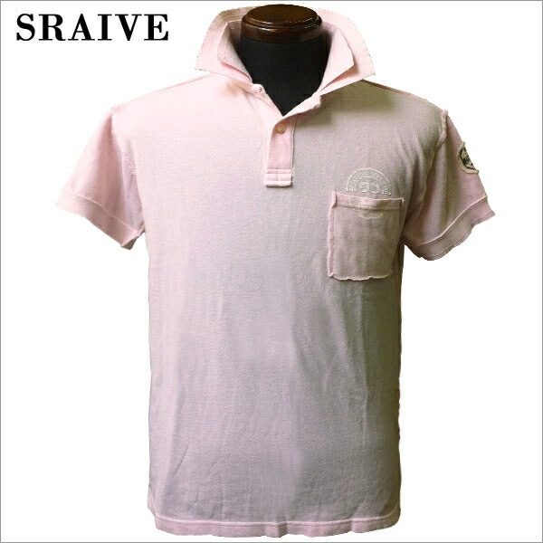 SRAIVE スレイブ メンズ ポロシャツ　半袖 ワッペン付き