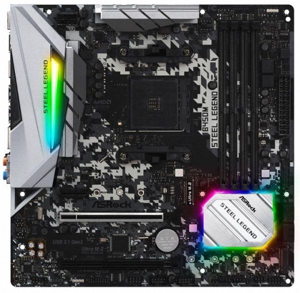 ASRock B450M Steel Legend AM4 AMD Promontory B450 SATA 6Gb/s Micro ATX AMD Motherboard