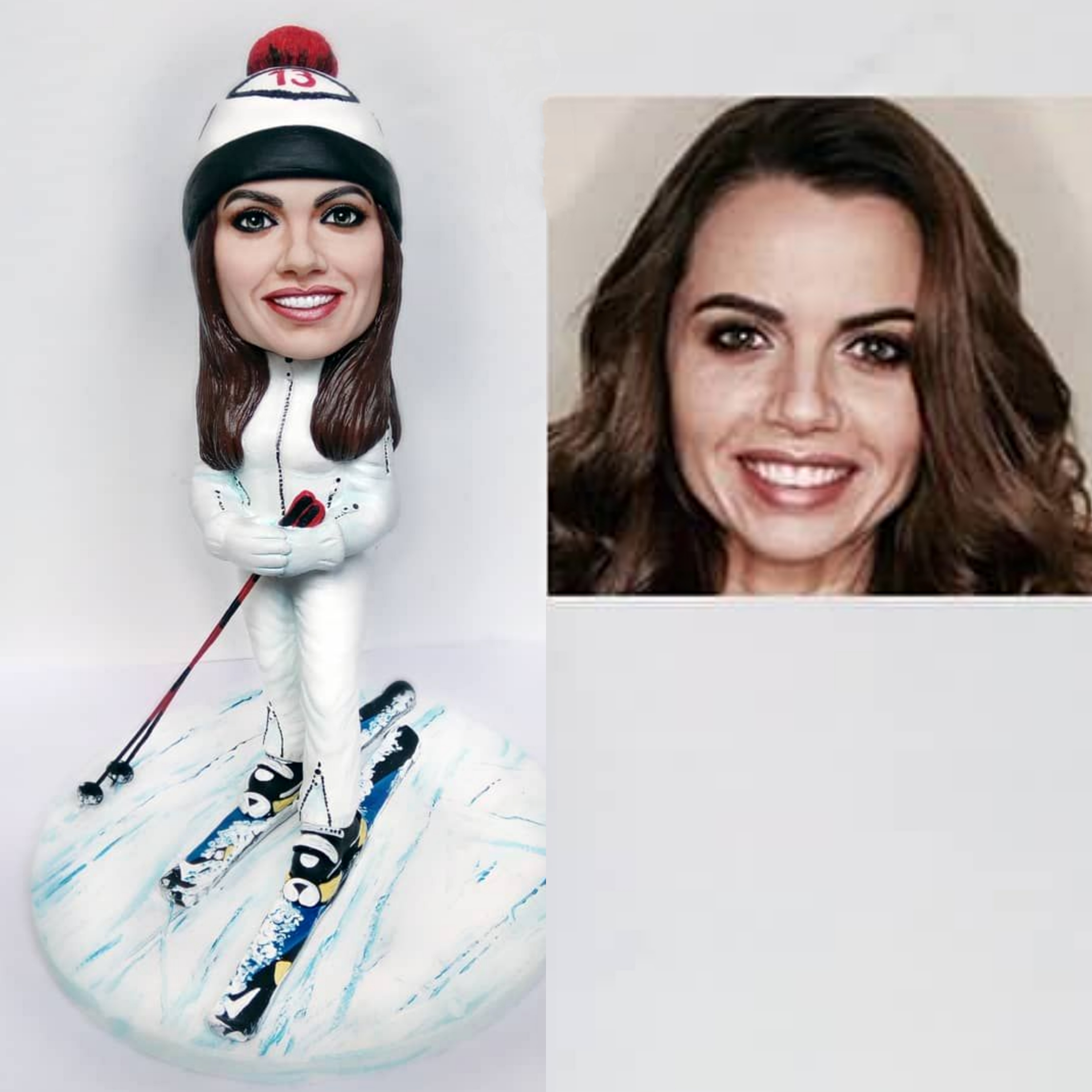 【オーダーメイド】3D肖像画 似顔絵 人形 フィギュア 彼氏 彼女 誕生日 ケーキトッパー 記念日 スキー カップル プレゼント