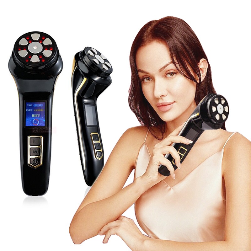 ミニHifu美顔器【三代進化版】 PULSEパルス追加 4in1 しわたるみ対策 RFラジオ波 EMS LED 若返り整形美顔機 コラーゲンひきしめ　Vシェイプ しわ除去 締め付け