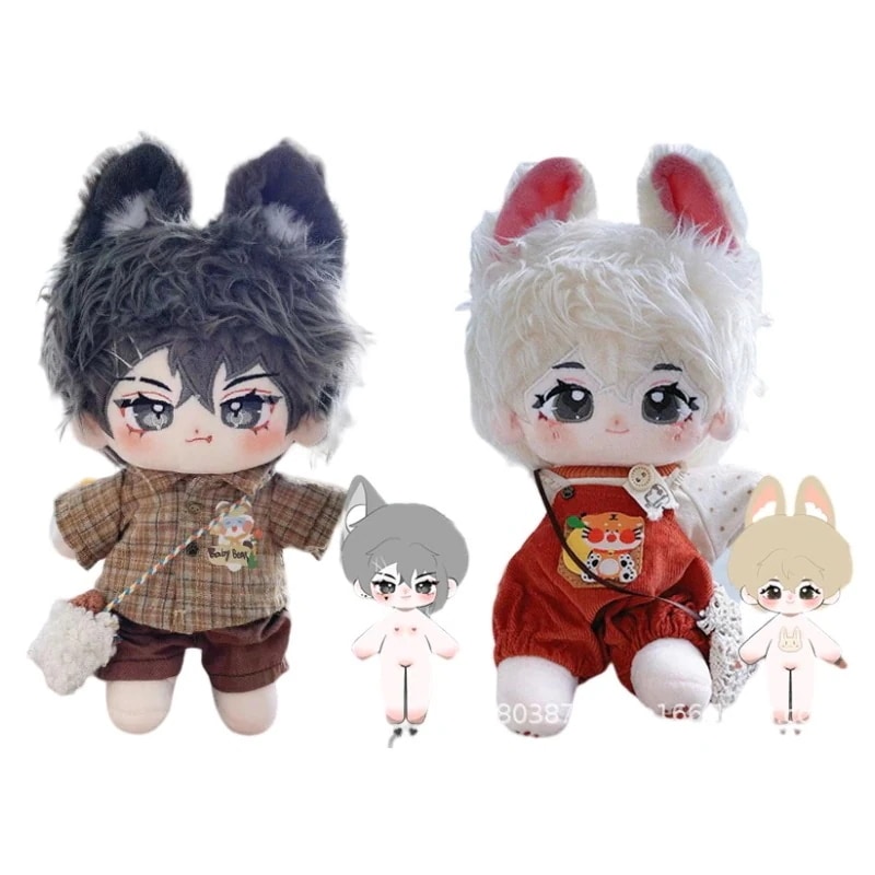 イケメン ぬいぐるみ 20cm 本体 無属性 獣耳付け かわいい男の子 着せ替え人形 日常服人形 韓国ファッション アイドル ぬいぐるみ用 ドールウェア ぬいぐるみ 20cm 服 靴 洋服