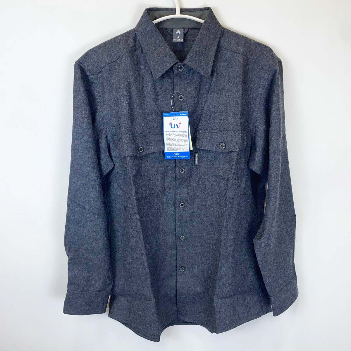 【中古・未使用品】モンベル メリノウール O.D.シャツ S ダークグレー 1114666 メンズ mont-bell 中厚手 長袖