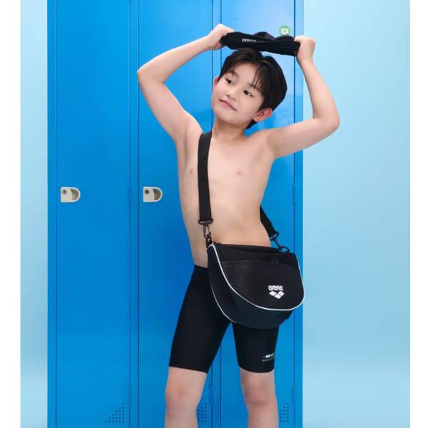 男児モノプル児童4部キットA6SB1KB01（BLK）水泳帽バッグ3点セット