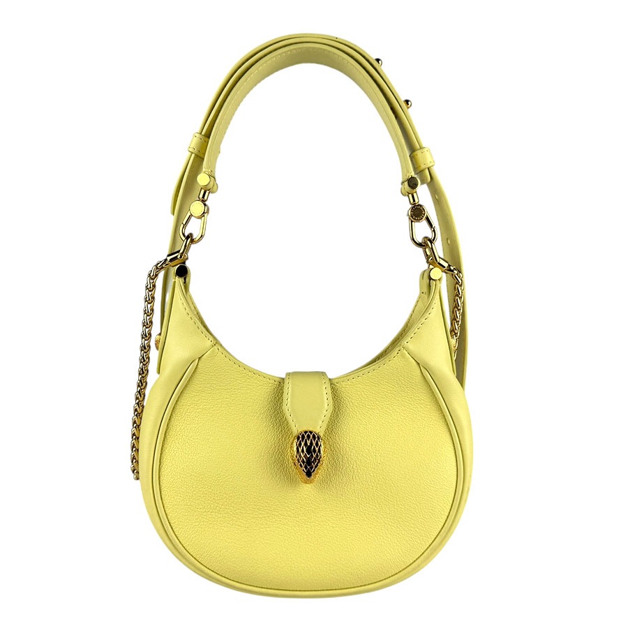 ブルガリ BVLGARI ショルダーバッグ 2Wayバッグ セルペンティ レザー/メタル ライトイエロー/ゴールド レディース z8059