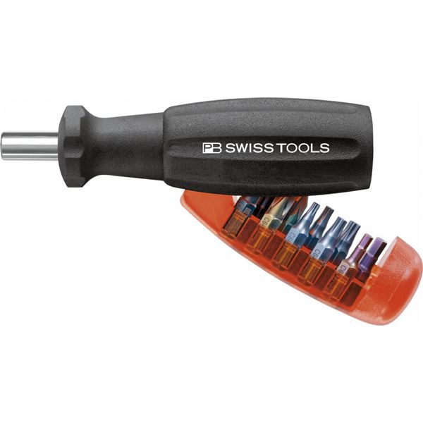 PB SWISS TOOLS ピービースイスツールズ 10本組 インサイダー1／4ビットC6シリーズ付 20mmショートブレード差替ドライバー 6510.20
