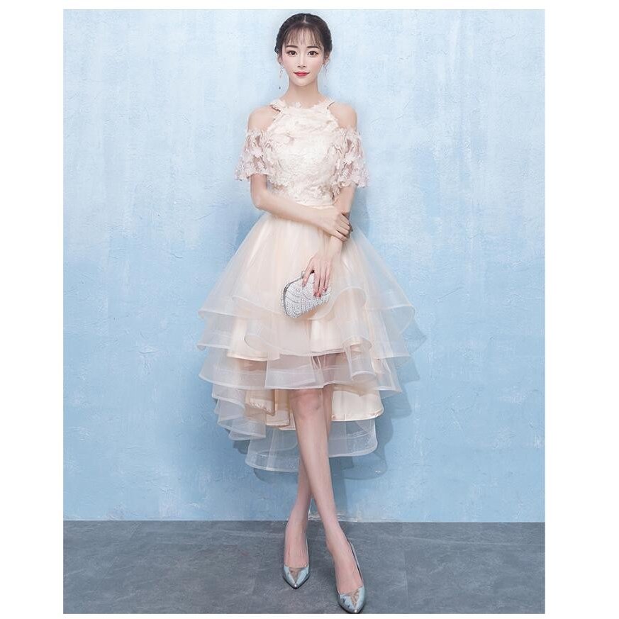 パーティードレス ミモレ丈ドレス ウエディングドレス セクシー ナイトドレス 不規則 結婚式ワンピー