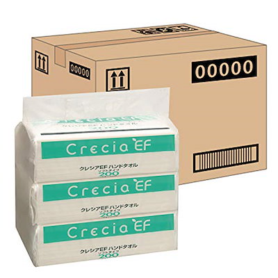 他サイト： 【ケース販売】 クレシア EFハンドタオル ソフトタイプ 2枚重ね ホワイト 200組(400枚) x 30パックの商品画像