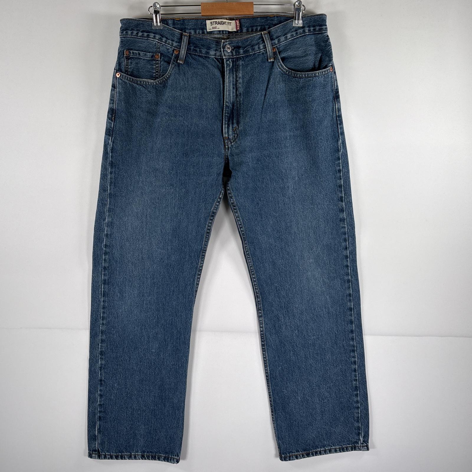 古着 デニムパンツ 505 ストレート 5ポケット ジップ 大きいサイズ w38 L30 ブルー メンズ