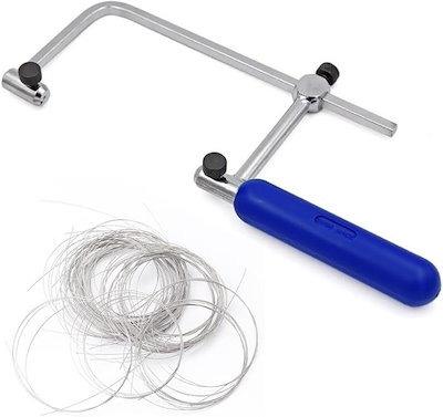 他サイト： 糸鋸 ダイヤモンドワイヤー ワイヤーソー 糸のこ 金属 手動 ガラス 陶器 石細工 切断用 極細 替え刃 セット Φ0.15mm 0.25mm 0.35mm 各1ｍの商品画像