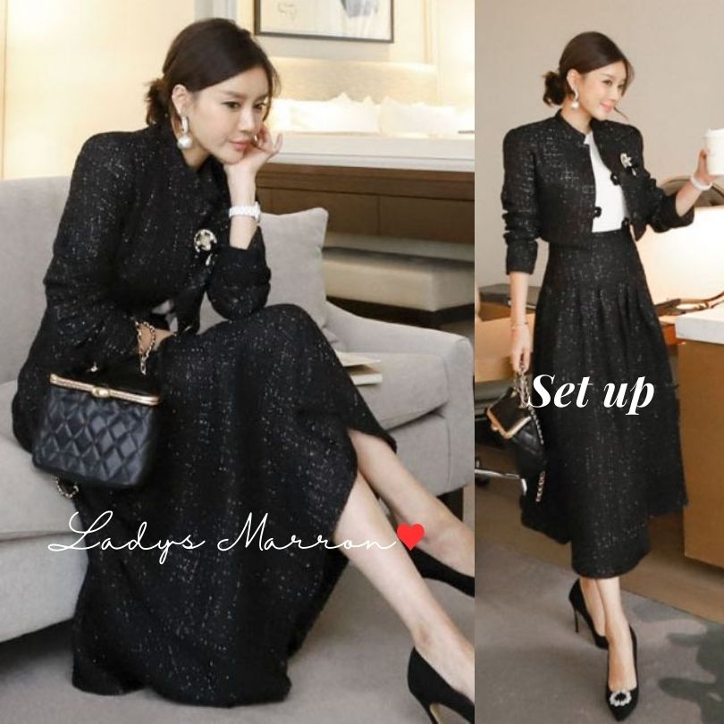 6月の新製品15日間のみ ツイード セットアップ 韓国 卒業式スーツ 卒園式スーツ セレモニースーツ セレモニーセットアップ ジャケット スカート 入学式 ママ 母親 入園式 ママスーツ 服 服装