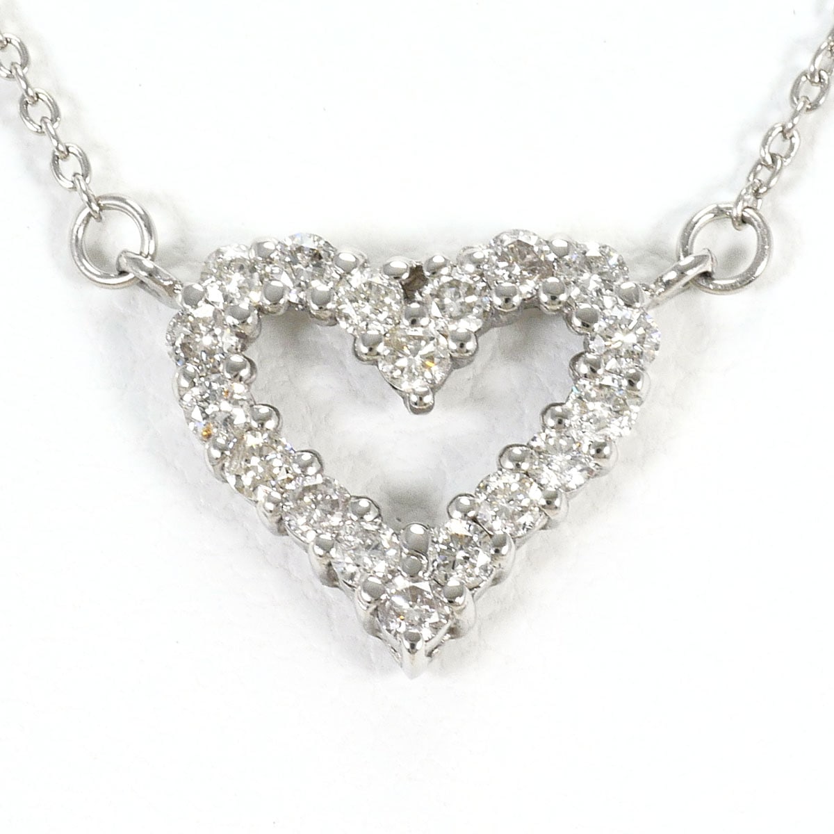 PT850 プラチナ ネックレス ダイヤモンド 0.30ct 総重量約2.5g 約43cm 中古