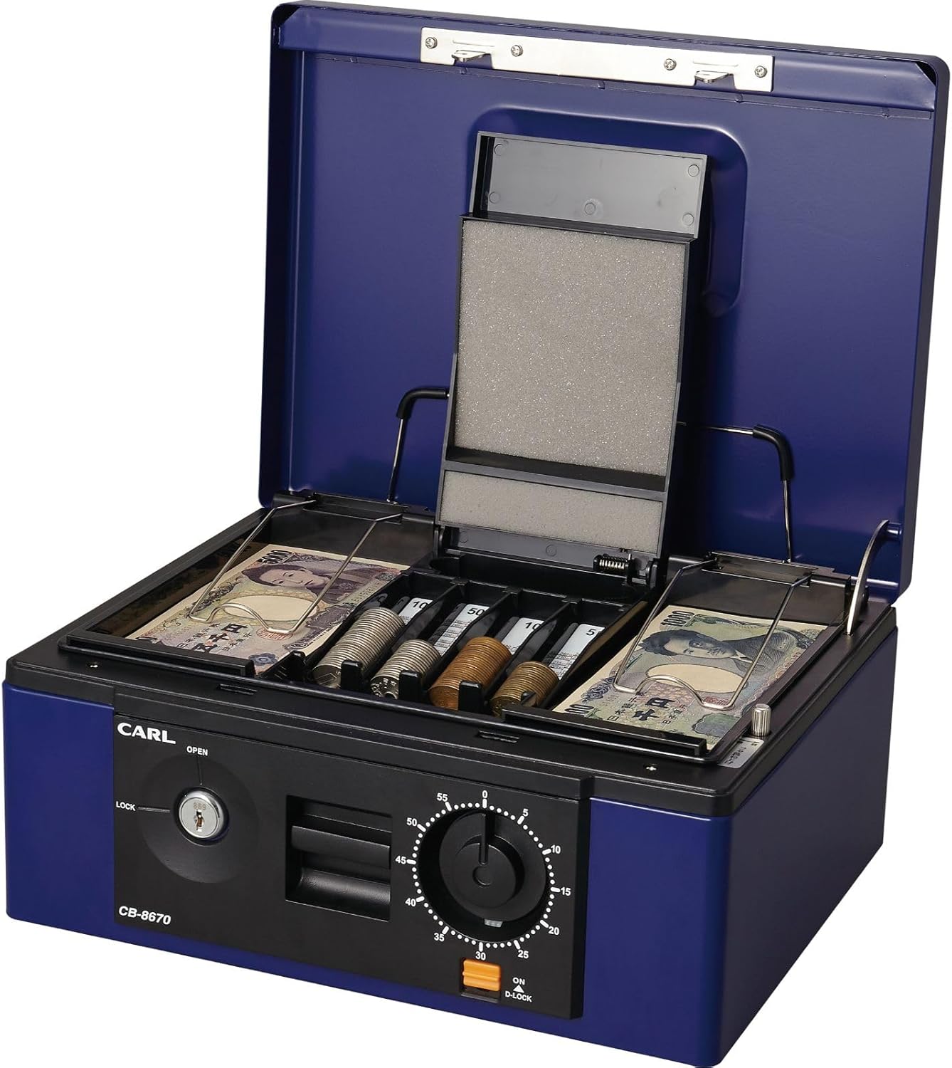カール事務器(CARL) 手提げ金庫 キャッシュボックス B5 ブルー CB-8670