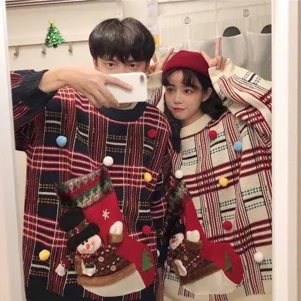 セーター クリスマス ニット レディース メンズ 男女兼用 レジャーセーター ペアルック カップル フリーサイズ 長袖 オーバーサイズ プレゼント 雪だるま