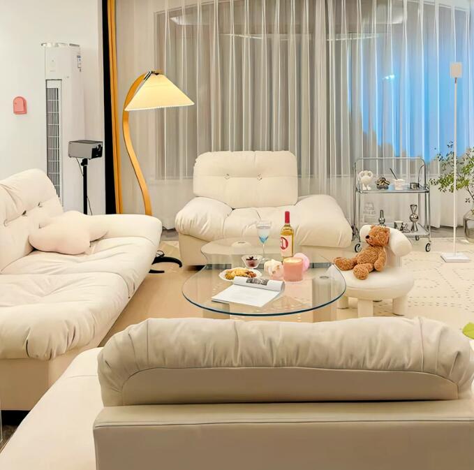 シンプルなスタイル小さなリビングルーム防水のレザーテックス生地シングル/二人掛けソファ