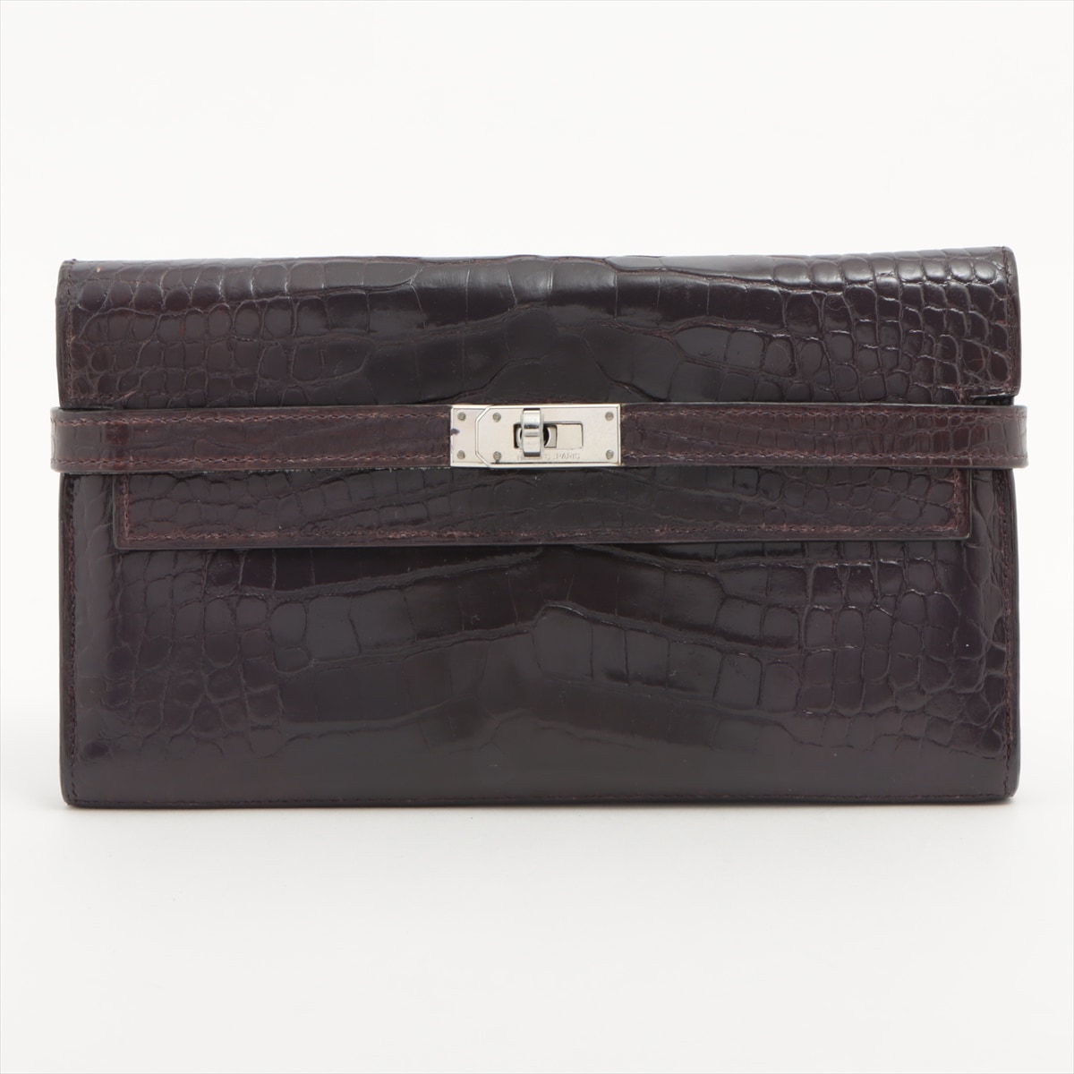 美品 ケリー ウォレット クロコダイル 長財布 メンズ レディース MNT H57-11 中古
