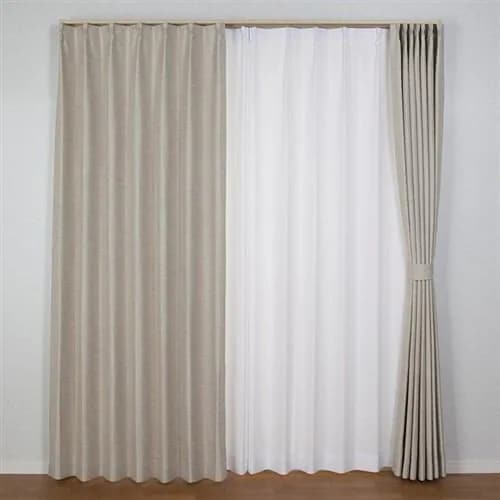 [100×178]遮光・遮熱カーテンコローレ ベージュ 2枚入 形状記憶加工 ウォッシャブル