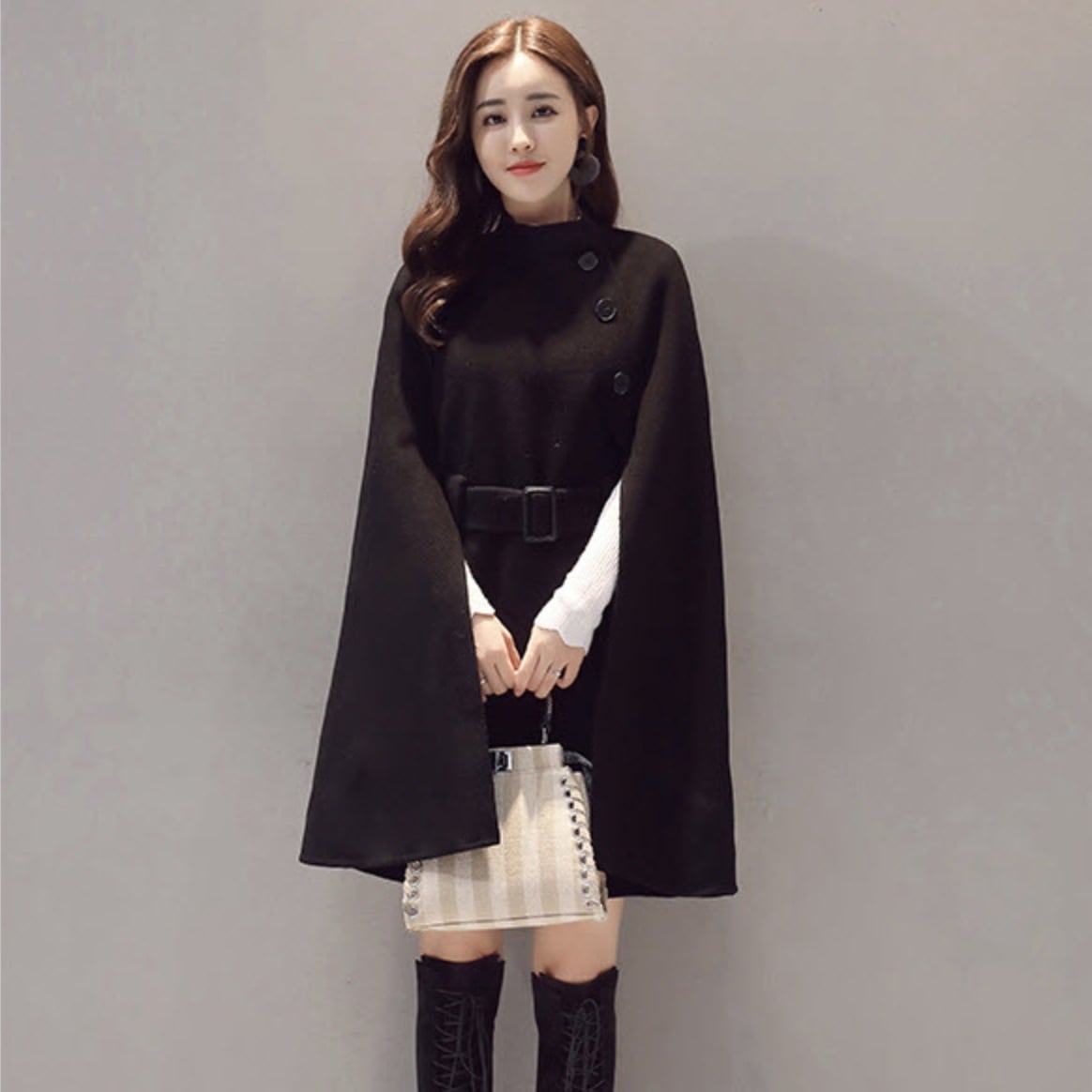 アウター レディース コート ポンチョ XXS XS S M L XL 2XL 韓国 スタンドカラー ワイド Aライン かわいい 大人可愛い きれいめ シンプル 大人 おしゃれ お洒落 かっこいい 7,293円