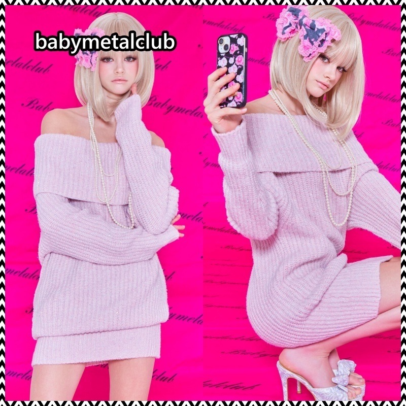 babymetalclub Macaron off shoulder knit