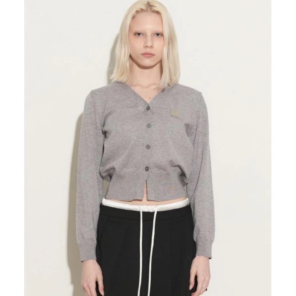 ROCKCAKE Square Logo Knit Cardigan Gray RC24KN00800