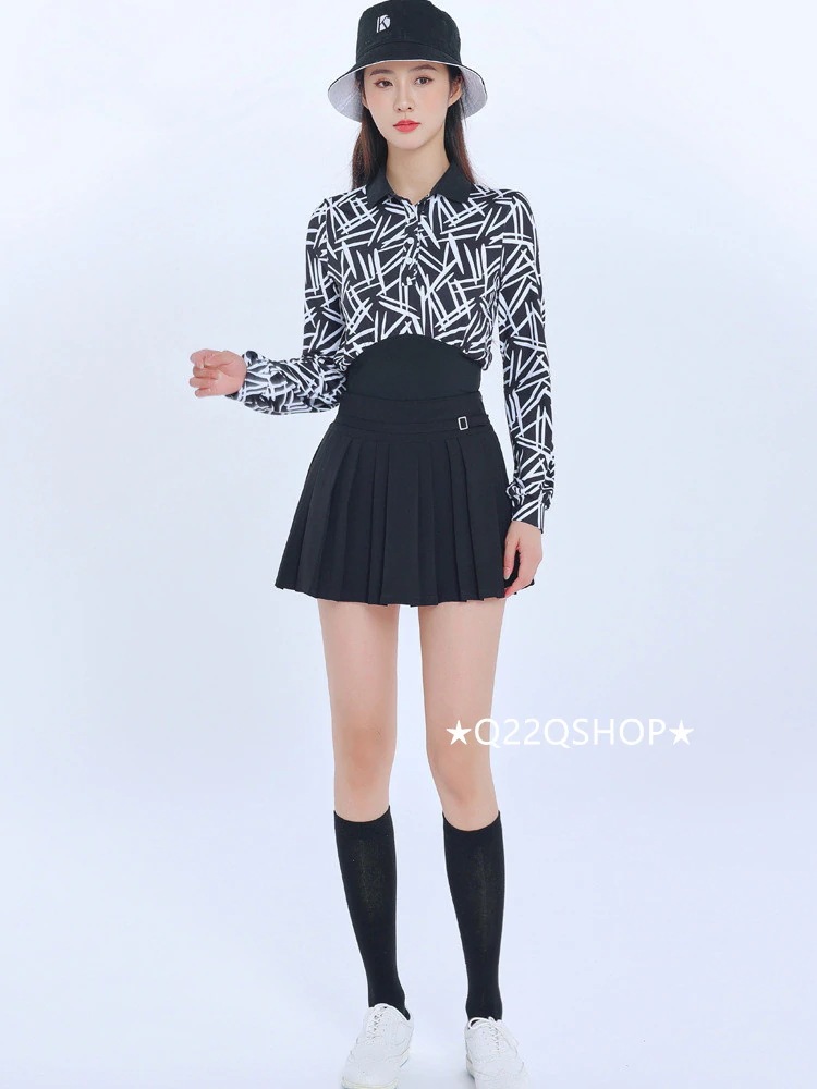 ゴルフウェア レディース スポーツウェア ゴルフスカート 長袖 つなぎ スカート 上下セット 大きいサイズ 黒 春夏 秋冬 速乾 韓国風 INS おしゃれ 5,011円