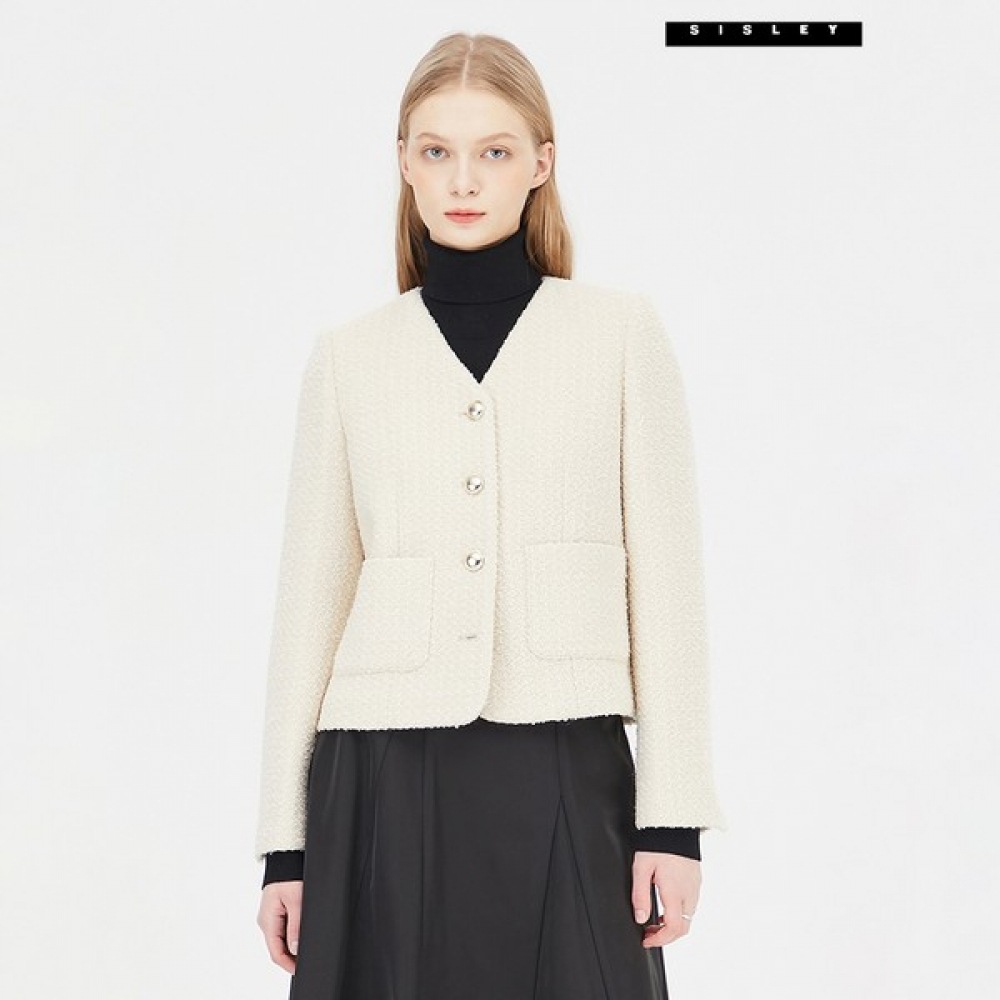 [シスレー] シスレー VネックツイードジャケットSAJKA3511