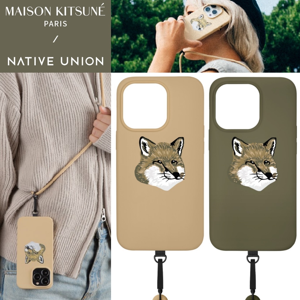 【MAISON KITSUNE X NATIVE UNION】 FOX Head Sling Case For iPhone 14 Pro