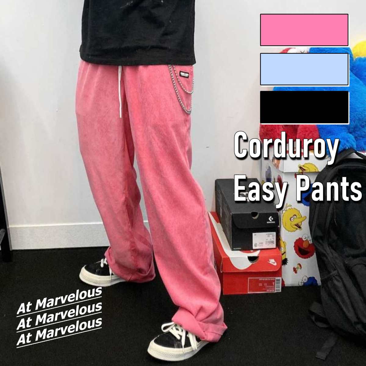 コーデュロイ イージーパンツ メンズ ストリートファッション ゆったり ストリート系 ゆったり ボト