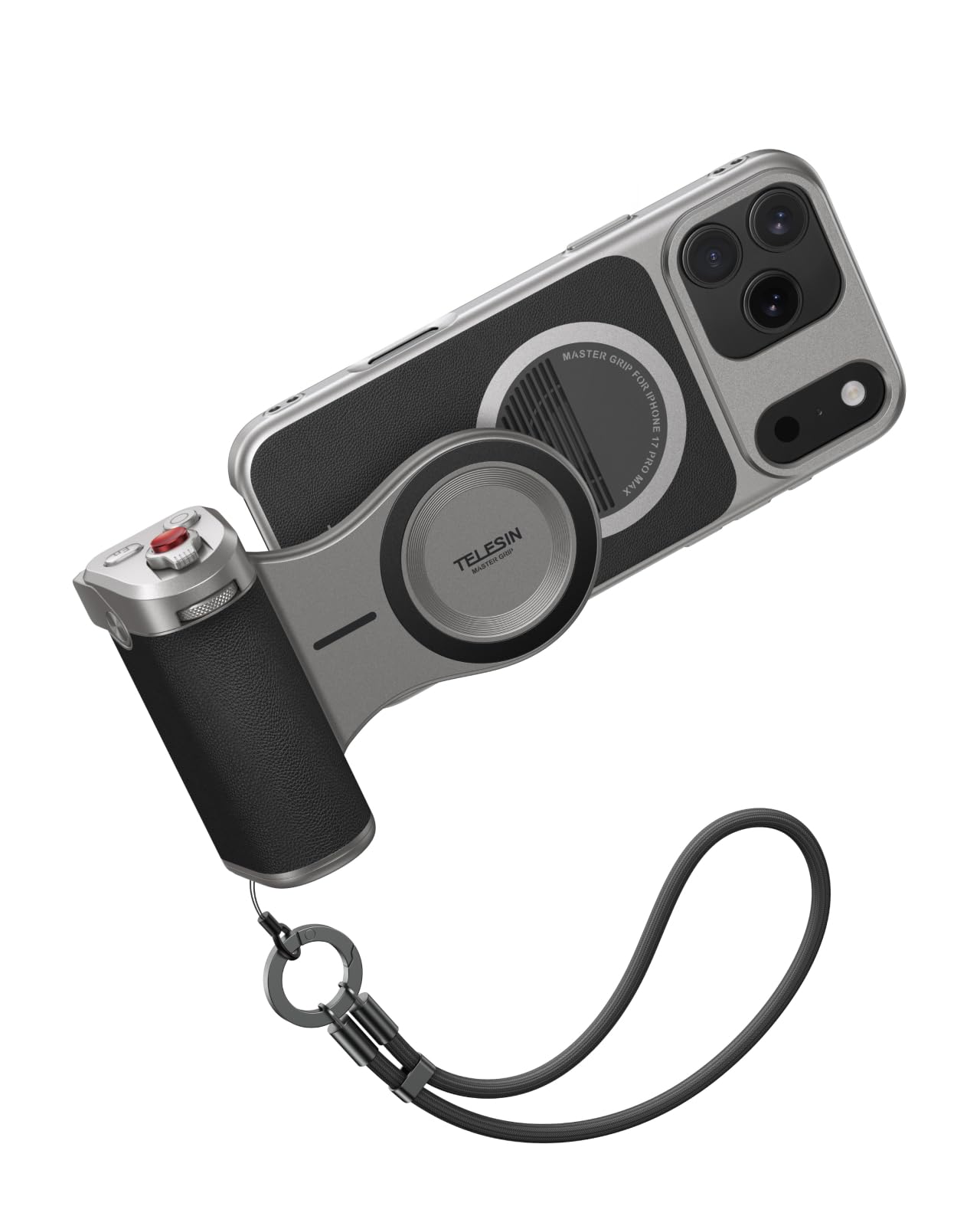 TELESIN マグネット カメラグリップ & 冷却ケース セット iPhone17 Pro Maxに対応 自撮りグリップ iphone カメラハンドル APP制御 Bluetoothリモコン 両面磁
