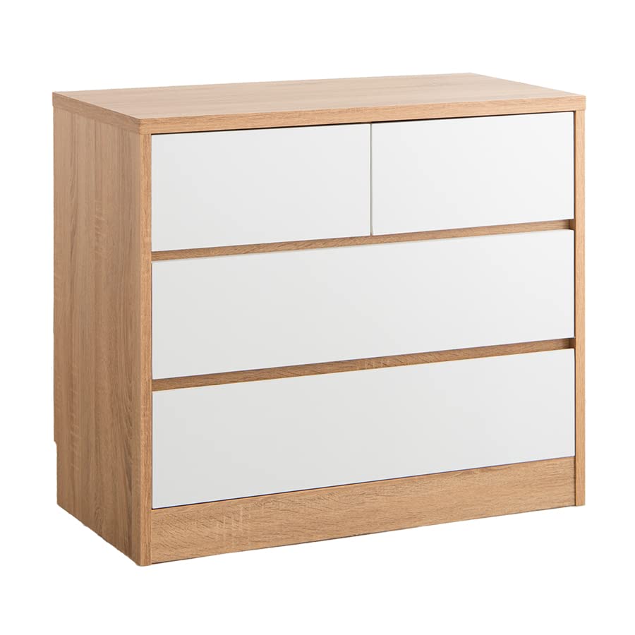 チェスト タンス 収納 収納家具 衣類収納 収納チェスト ローチェスト ナチュラル／ホワイト 153011