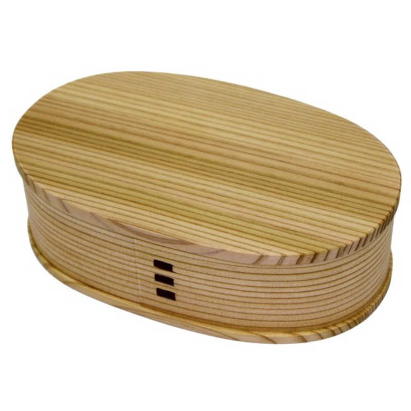 大館工芸　大舘曲わっぱ 小判弁当 中 板蓋(仕切り付)