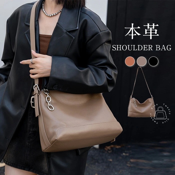 本革 ショルダーバッグ レディース レザーバッグ 斜め掛け 肩掛け 大容量 メッセンジャーバッグ ショルダー バッグ 横型 無地 上品 鞄 カバン かばん 仕切り シンプル カジュアル 大人 ビジネス 6,703円