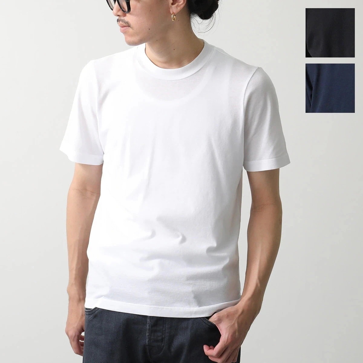 GRAN SASSO グランサッソ Tシャツ 60101 81413 メンズ クルーネック 半袖 コットン コットンピケ カットソー カラー3色