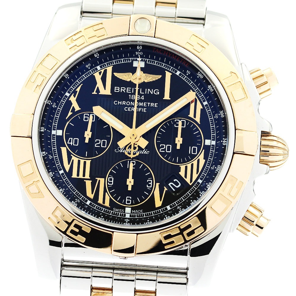 ブライトリング BREITLING CB0110 クロノマット44 K18PGコンビ 自動巻き メンズ 良品 箱・保証書付き_882642【中古】