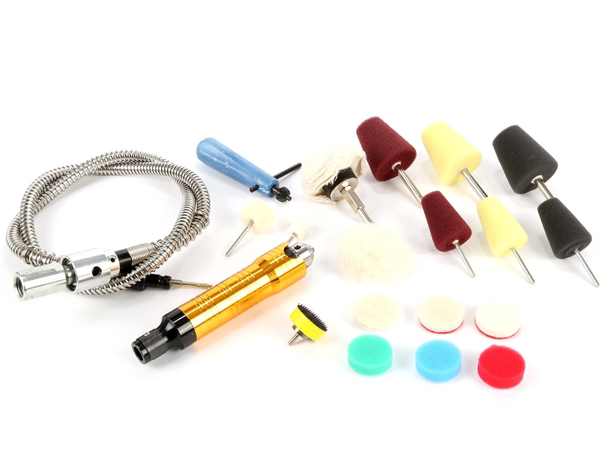 マイクロポリッシャー M14スピンドル ドリルチャック式 各種バフ付き Y-14