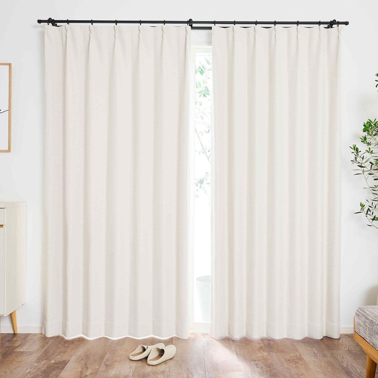 カーテン 遮光 1級 2枚セット 遮光カーテン 2枚組 断熱 保温 厚手 おしゃれ シンプル 節電 1人暮らし 子供部屋 新生活 模様替え 掃出窓 アイボリー アイボリー マカロン