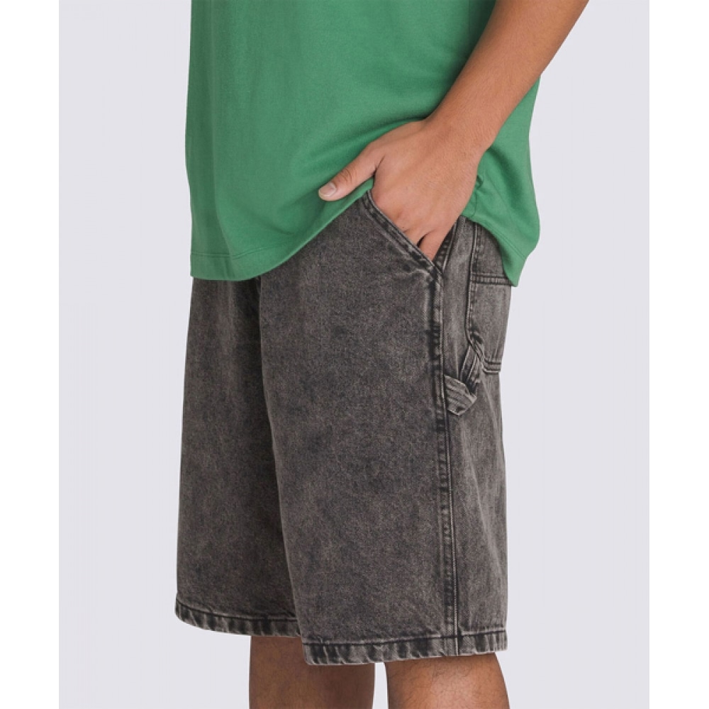 VANS ドリル超オーバー デニム ショーツ - ストーンウォッシュブラック VN0A7S4SE901