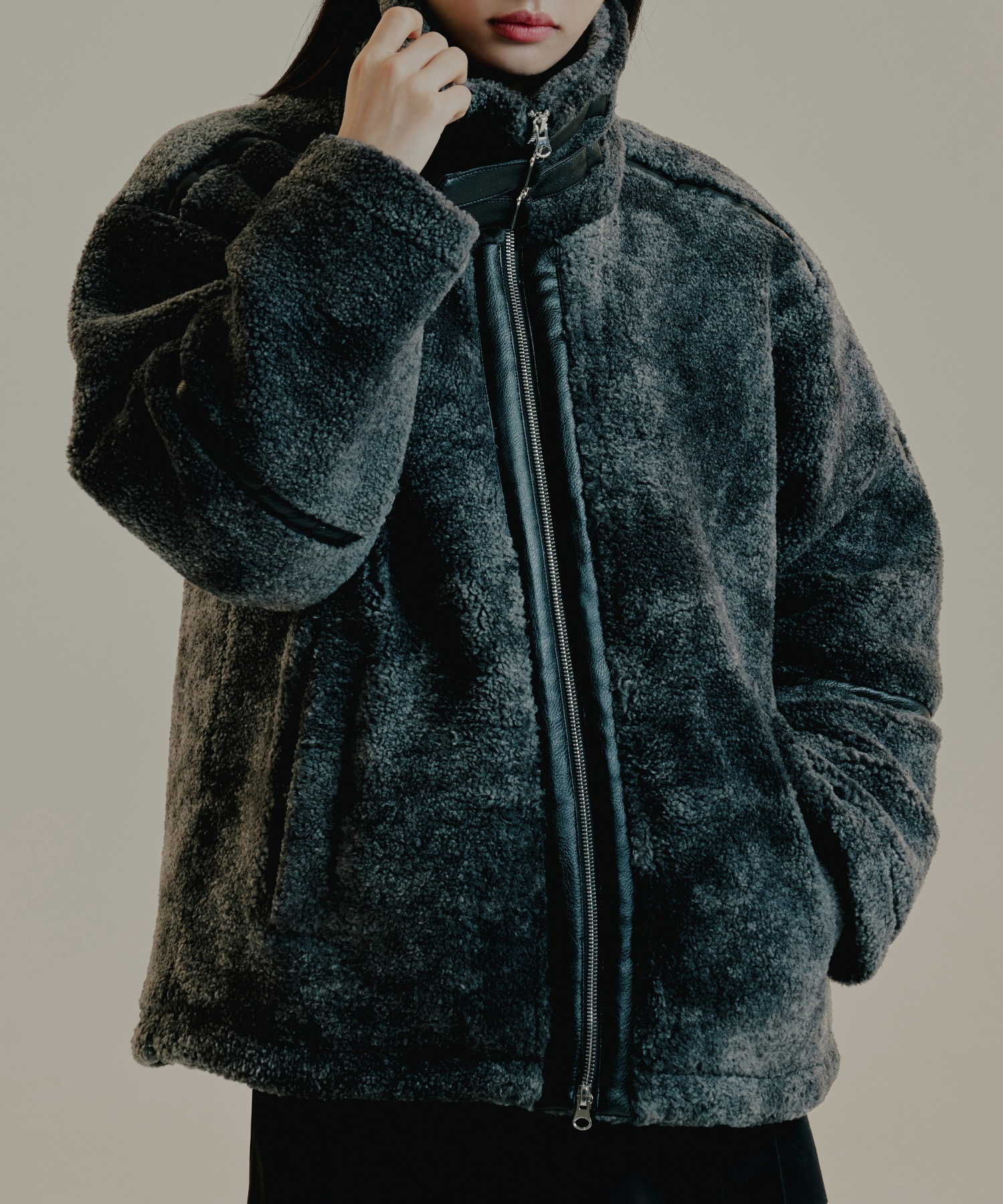 ロマンティッククラウンマーベリングフリースジャケット_ブラック