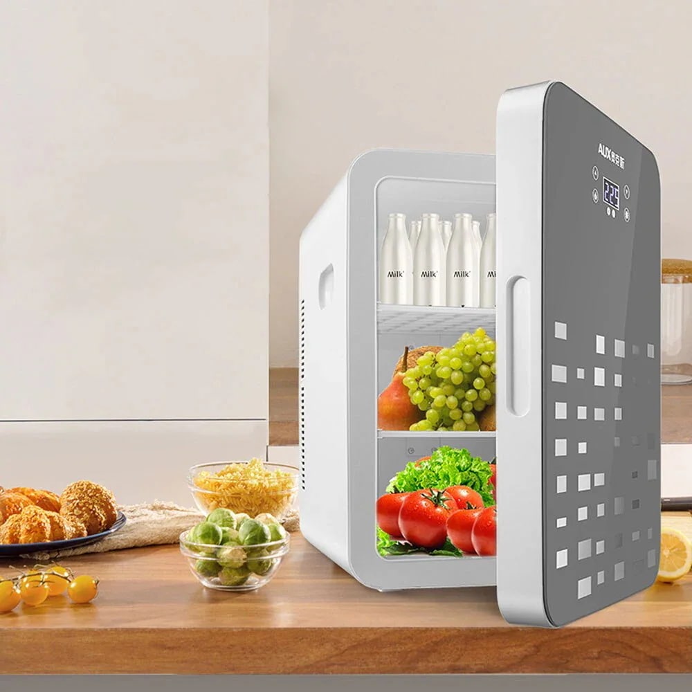 冷蔵および暖房デュアルユース小型冷蔵庫 新品ファミリーカーシングルドア冷蔵庫 22L車の冷蔵庫 美容品を保存する