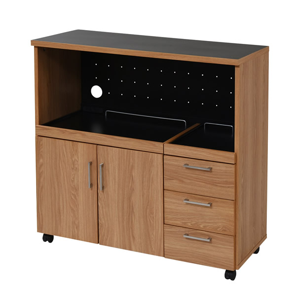 JKプラン キッチンカウンター キッチンボード 幅90 奥行41.5 高さ89.5 FAP-0030-NABK ナチュラル×ブラック