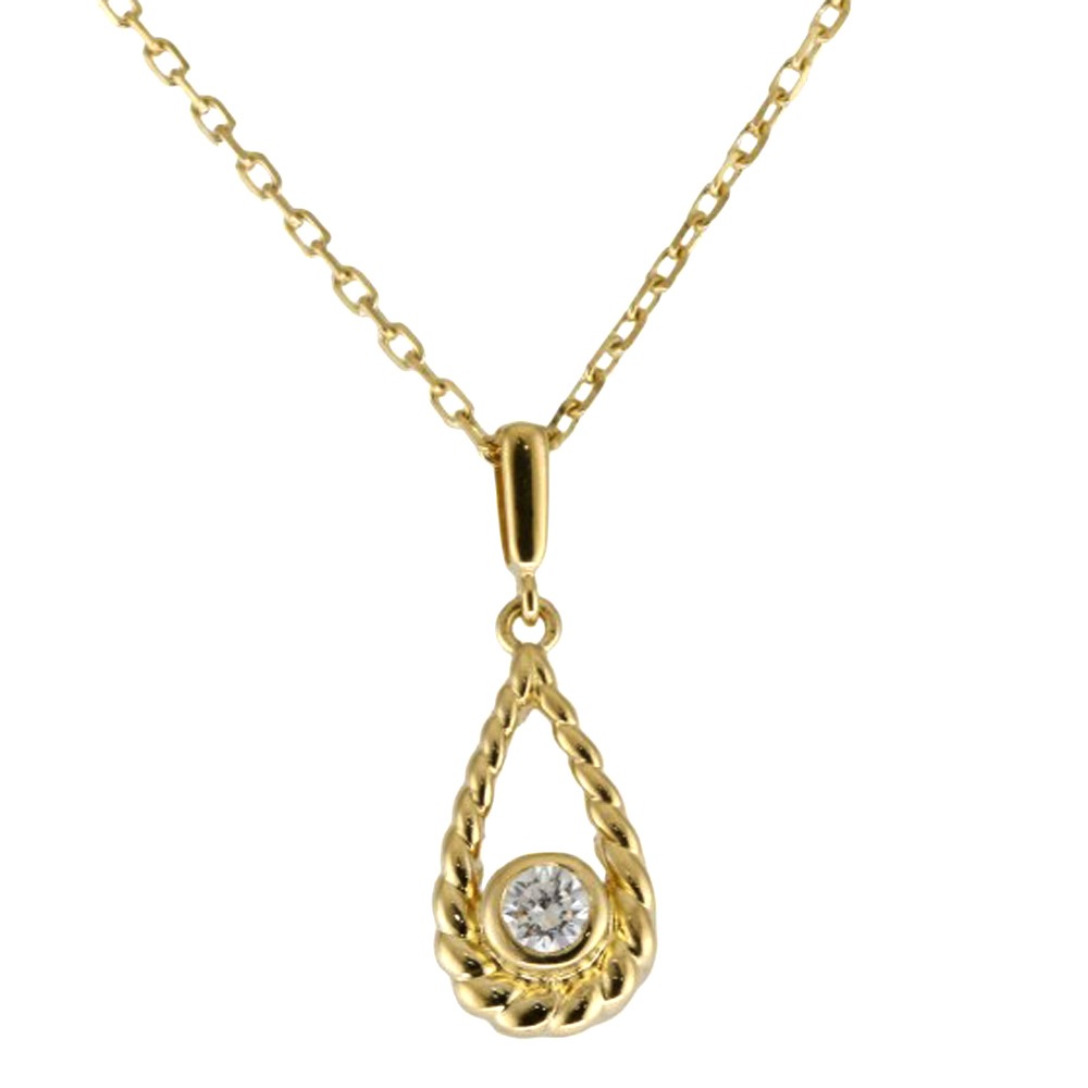 ミキモト ネックレス 18金 K18イエローゴールド ダイヤモンド MIKIMOTO 中古 美品