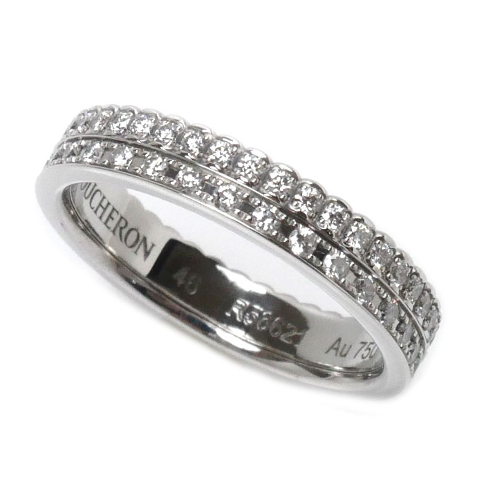 Boucheron ブシュロン K18WG ホワイトゴールド キャトル ラディアント フルパヴェ リング・指輪 JAL00294 ダイヤモンド 6号 46 2.9g レディース 中古 美品