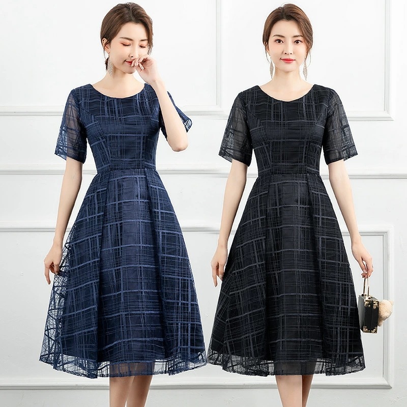 フォーマルドレス レース ミディ丈 大人女性 結婚式・パーティー・卒業式に エレガント スリム 着痩せ 体型カバー 春のフォーマルウェア アンティークレース 上品デザイン