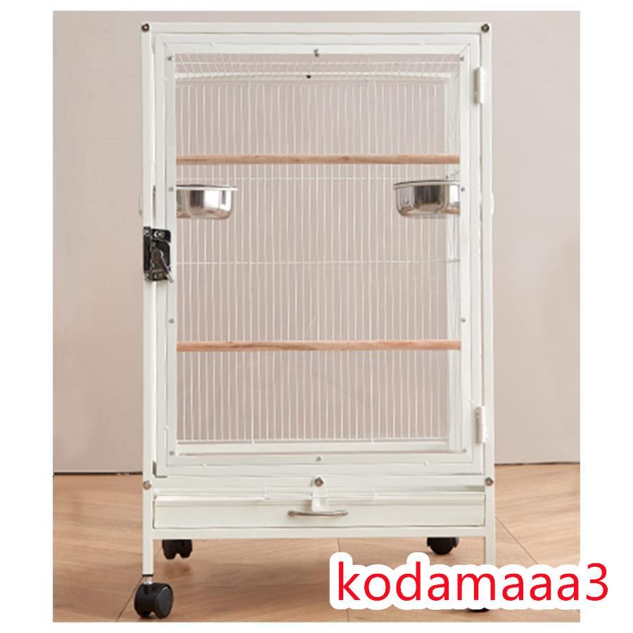 短納期クリアアクリル鳥かご 複数飼い大型インコ ケージ セキセイインコゴザクラインコオカメインコ鳥籠 Ｗ46×Ｄ46×Ｈ77cm(外寸)