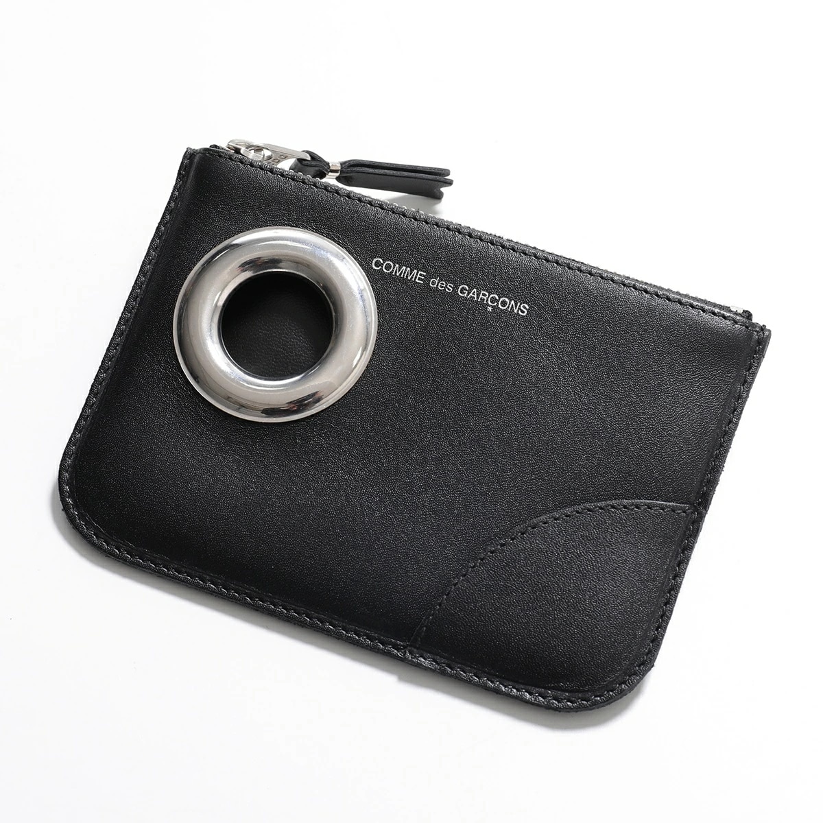 COMME des GARCONS コムデギャルソン ポーチ SILVER EYELET アイレット SA8100SE メンズ カードケース レザー ミニ財布 BLACK