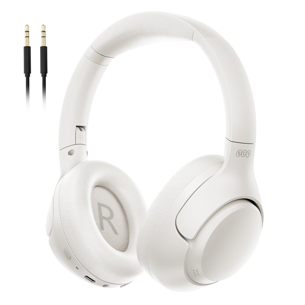 QCY H3 ヘッドホン ワイヤレスヘッドホン ノイズキャンセリング Bluetooth 5.3 ハイレゾ対応(AUX接続時) 43dBまでノイズ低減 有線 無線両用 最大60時間音楽再生 外音取り込