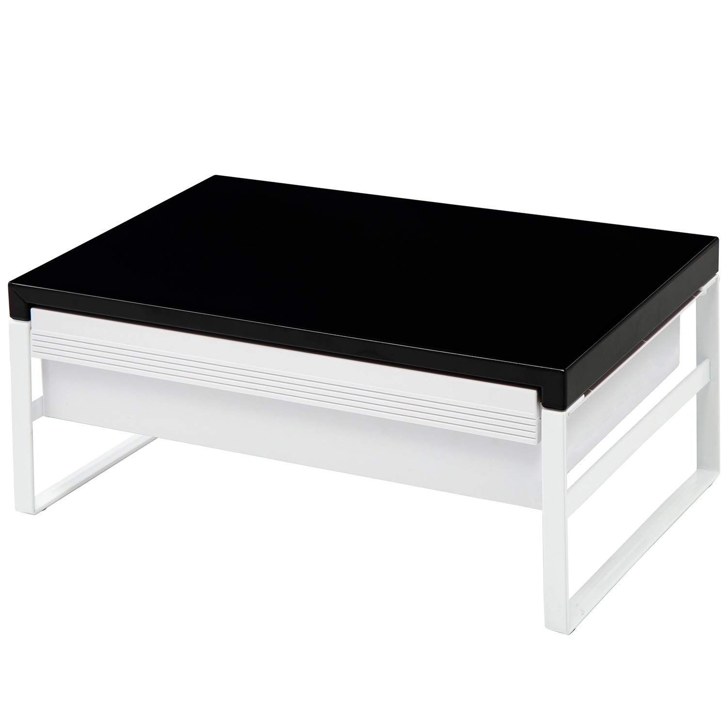 リヒトラブ パソコン台 モニター台 机上台 黒 幅39×奥行25×高さ16cm 引出し付ハイ 耐荷重15kg A7342-24