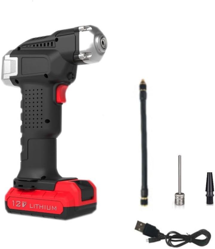 電動エアコンプレッサー 12V 電動空気入れ 充電式エアコンプレッサー 急速充填 自動停止 電動エアポンプ 空気圧測定機能付 オートストップ機能付 自動車/バイク/自転車/ボール対応